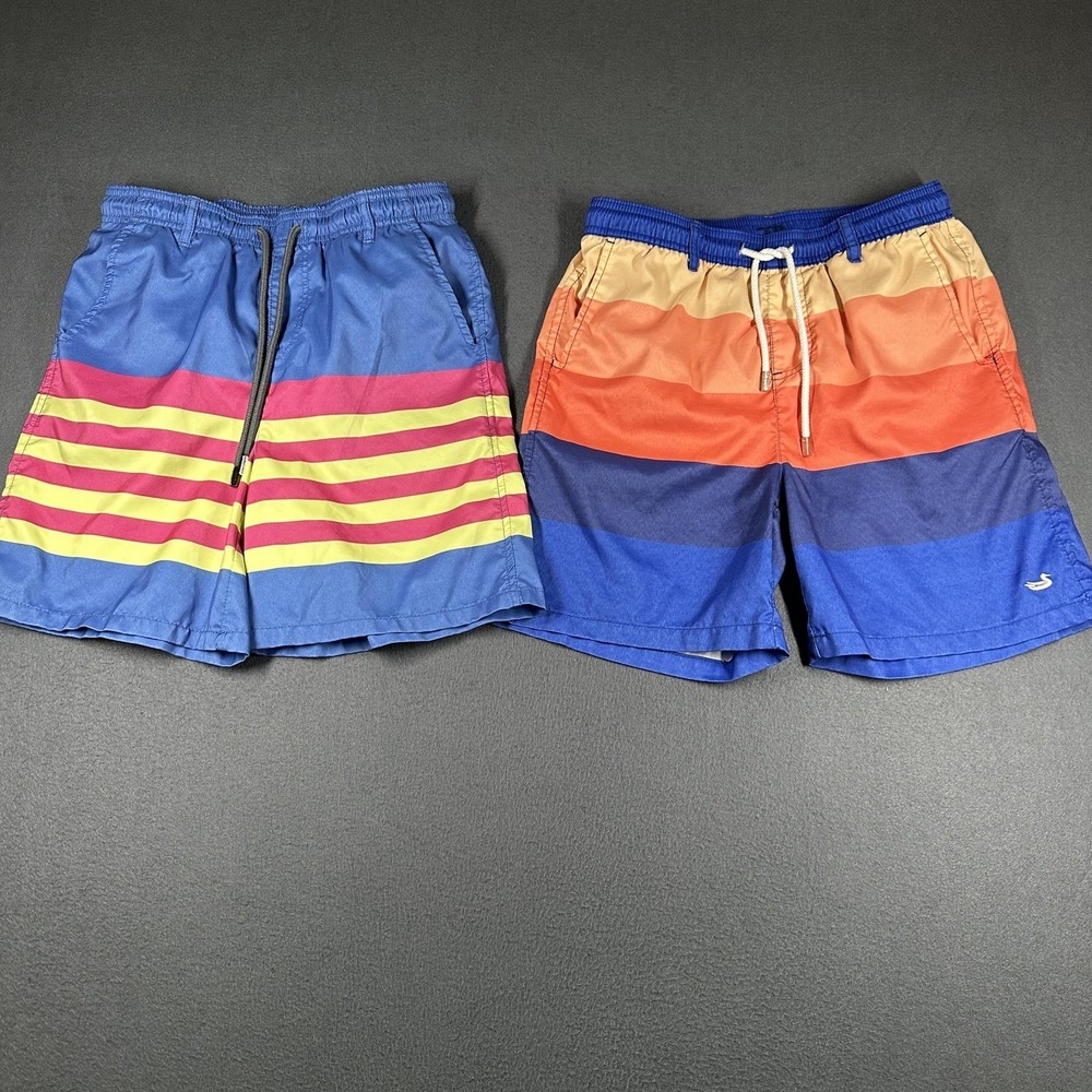 Southern‎ Marsh Swim Shorts Youth L Multicolor Lot 2 Striped Trunks Mesh Lined